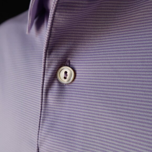 Peter Millar Summer Comfort Lavender Pin-Striped Talis Polo (XXL) ⛳️ - Picture 3 of 10